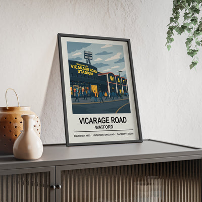 Watford Vicarage Road Stadium Print - Poster Kingz - A5 (unframed) 5.8 × 8.3 in - 