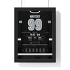 Wayne Gretzky 1989 Points Record Night Poster - Los Angeles Kings 99 Hockey Jersey Print framed in a black frame, ready to hang