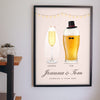 Personalised Mr & Mrs Drinks Print - Lifestyle - hanging on a living room wall