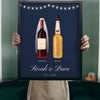 Personalised Mr & Mrs Drinks Print - Lifestyle - held up in a bright room