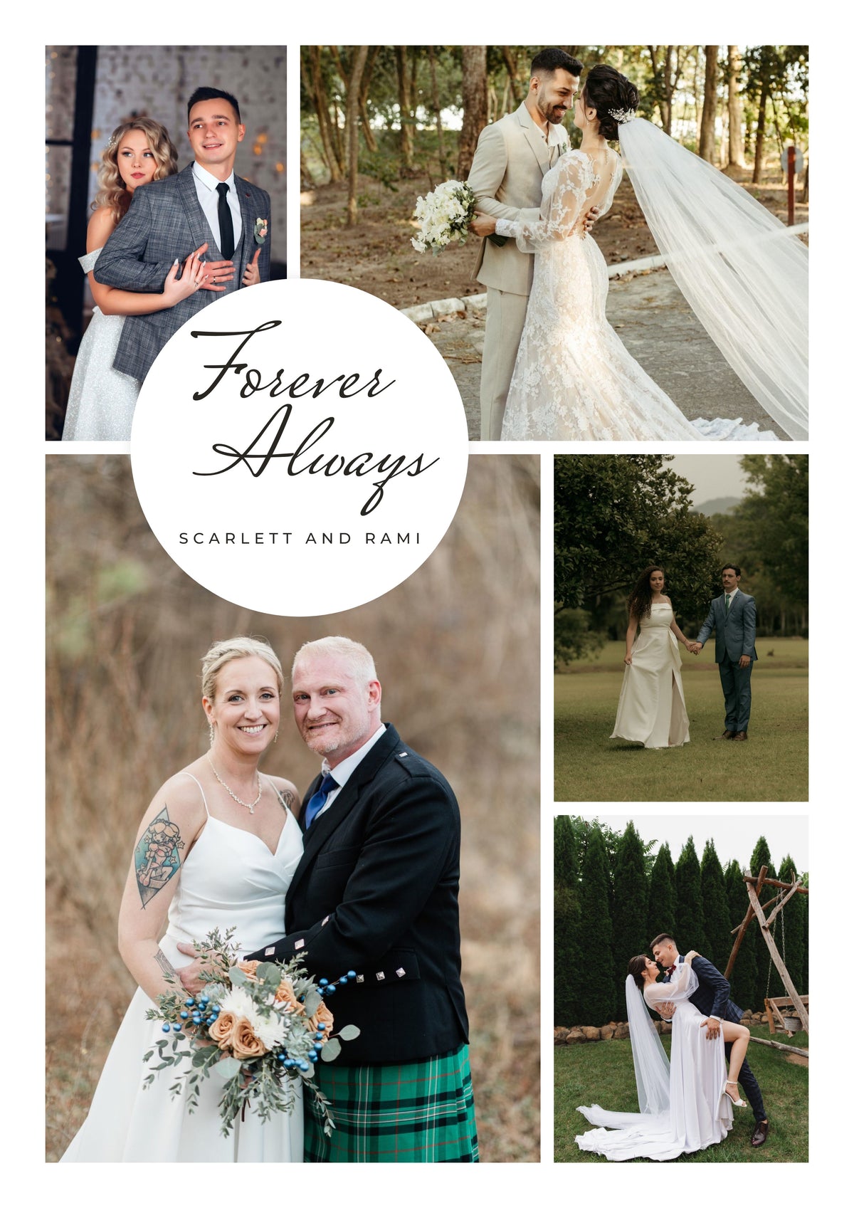 Personalised Wedding Photo Collage Print - design detail