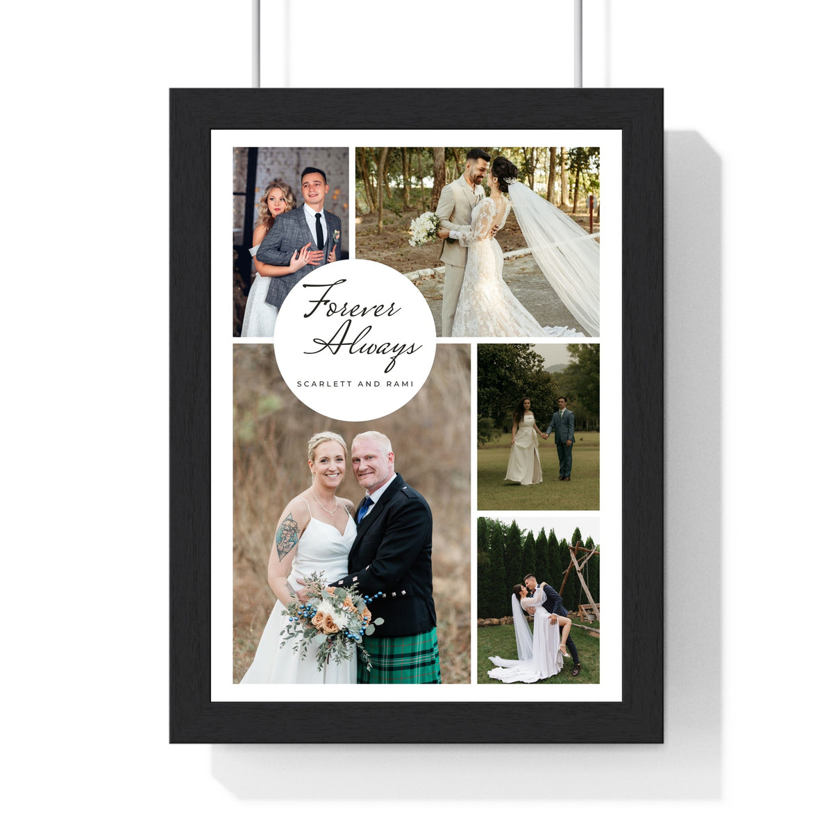 Personalised Wedding Photo Collage Print - framed print