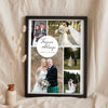 Personalised Wedding Photo Collage Print - Lifestyle - leaning in a frame with dried flowers