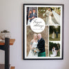 Personalised Wedding Photo Collage Print - Lifestyle - hanging on a living room wall