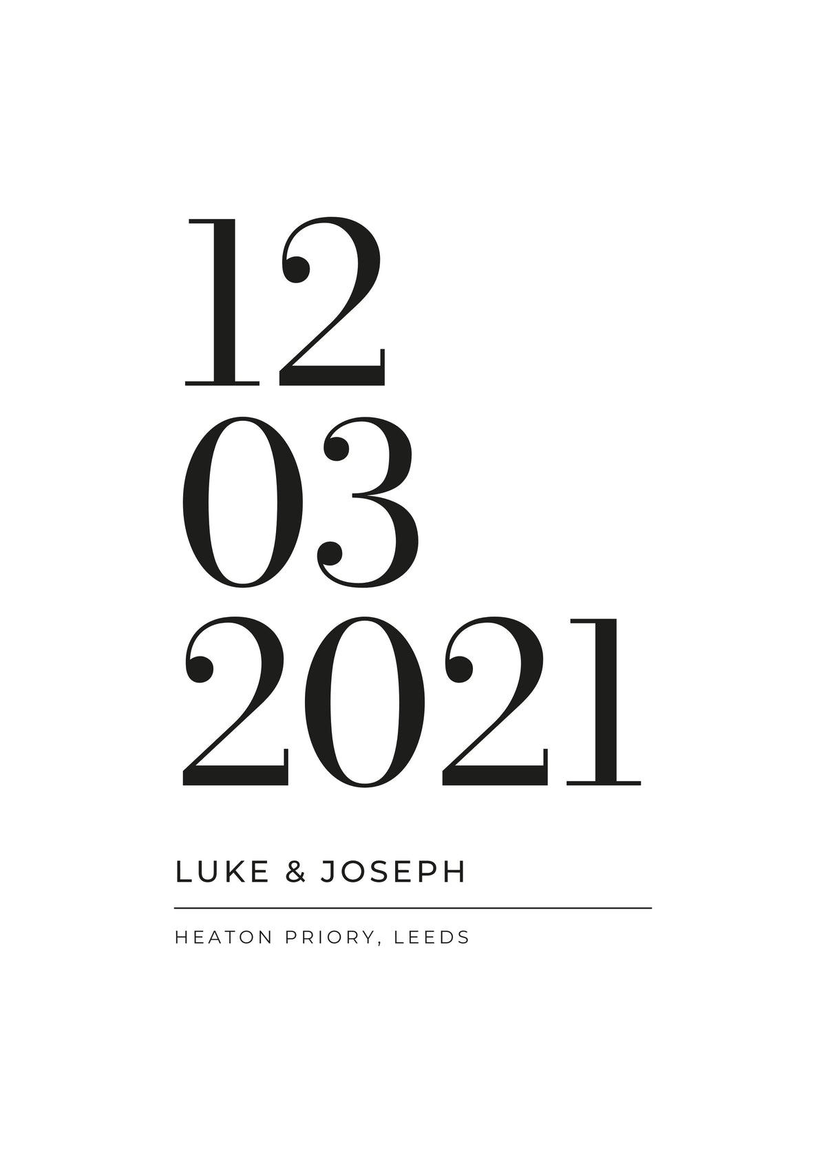 Personalised Wedding Date Print - design detail