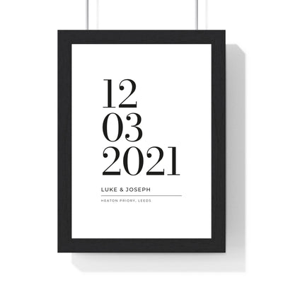 Personalised Wedding Date Print - framed print