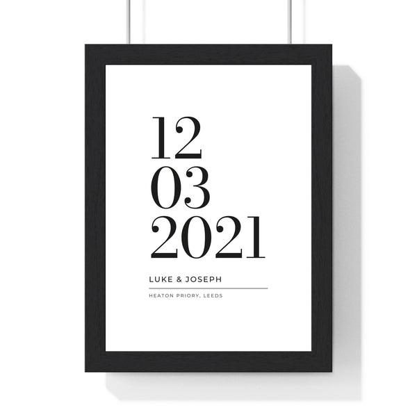 Personalised Wedding Date Print - framed print