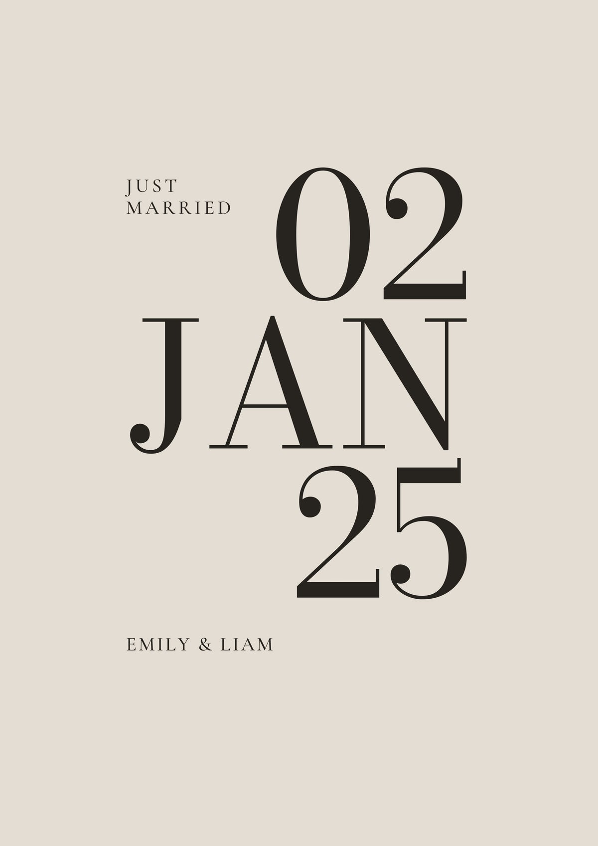 Personalised Wedding Date Print - second design