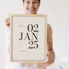 Personalised Wedding Date Print - Lifestyle - held by a smiling woman