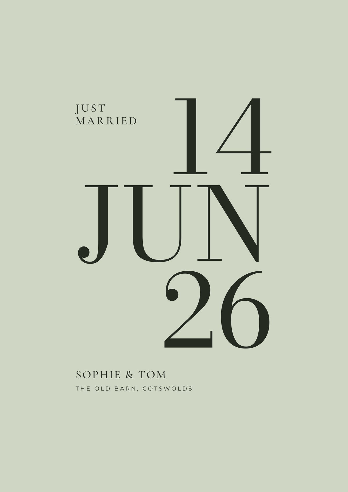 Personalised Wedding Date Print - third design