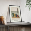 Wellies by the Door Print framed and leaning on a sideboard