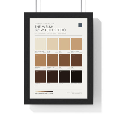 Welsh Brew Colour Chart in a black frame