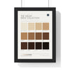 Welsh Brew Colour Chart in a black frame, one of the three prints in the Welsh set