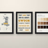 Welsh Sayings Set of 3 Prints framed side by side on a wall