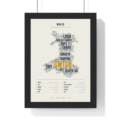 Welsh Sayings Print in a black frame