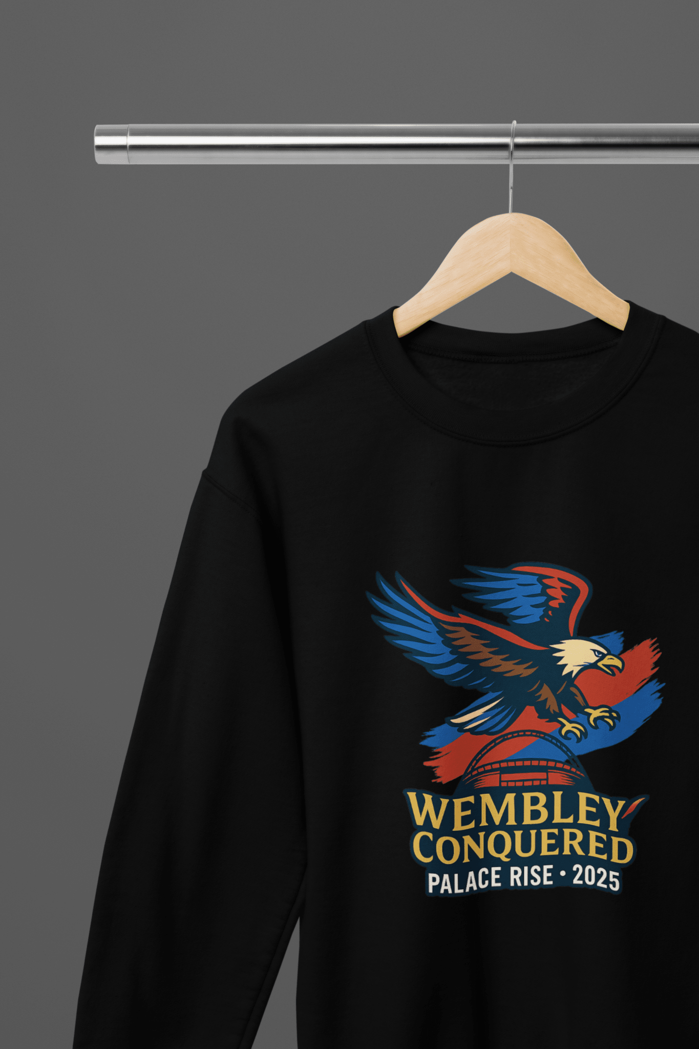 Black t-shirt with Wembley Conquered - Palace Rise 2025 or Sweatshirt - FA Cup Tribute