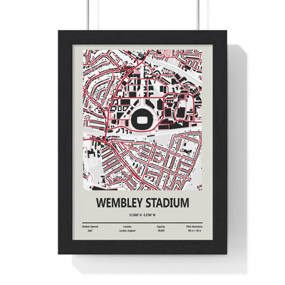 Wembley Stadium map print framed London football wall art