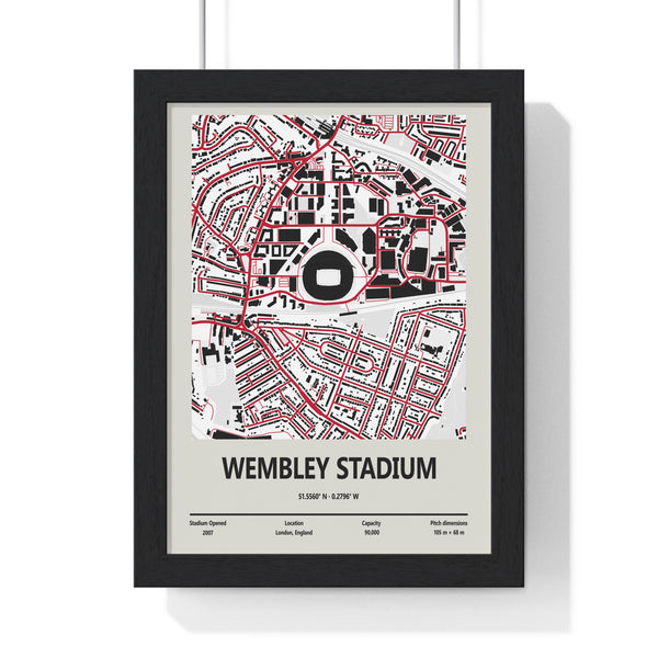 Wembley Stadium map print framed London football wall art