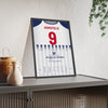 West Brom Great Escape 2005 Poster - Geoff Horsfield 9 Hawthorns Shirt Print framed and leaning on a sideboard