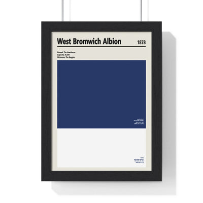 Framed West Bromwich Albion Print - Minimalist Football Wall Art Featuring Albion Navy poster