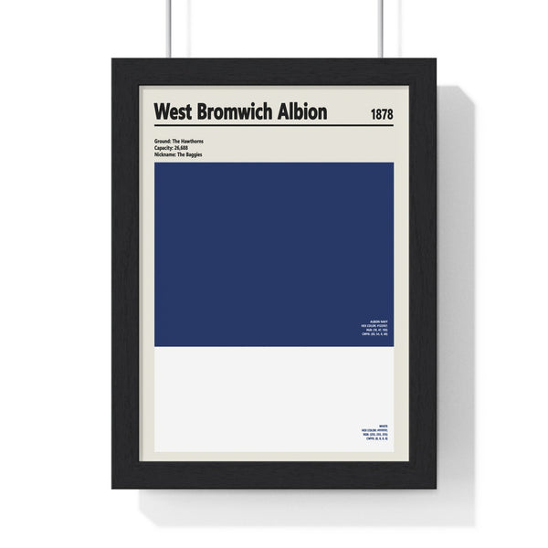 Framed West Bromwich Albion Print - Minimalist Football Wall Art Featuring Albion Navy poster