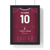 West Ham Di Canio Volley 2000 Poster - Paolo Di Canio 10 v Wimbledon Upton Park Print framed in a black frame, ready to hang