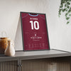 West Ham Di Canio Volley 2000 Poster - Paolo Di Canio 10 v Wimbledon Upton Park Print framed and leaning on a sideboard