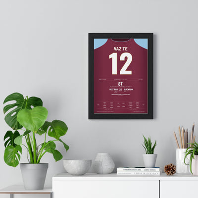 West Ham Play-Off Final 2012 Poster - Ricardo Vaz Te 12 Wembley Winner Print framed on a living room wall