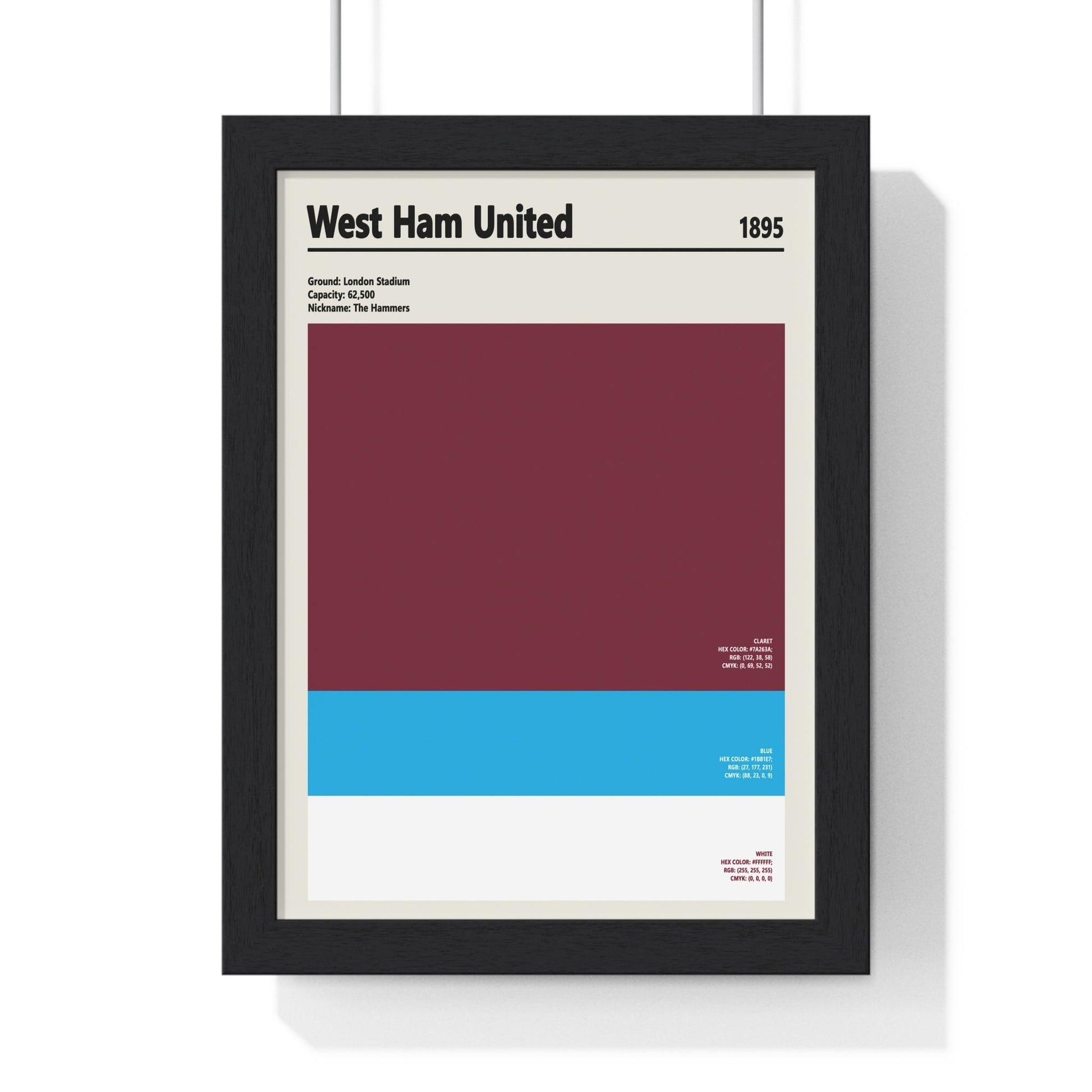 West Ham United Colour Swatch Print