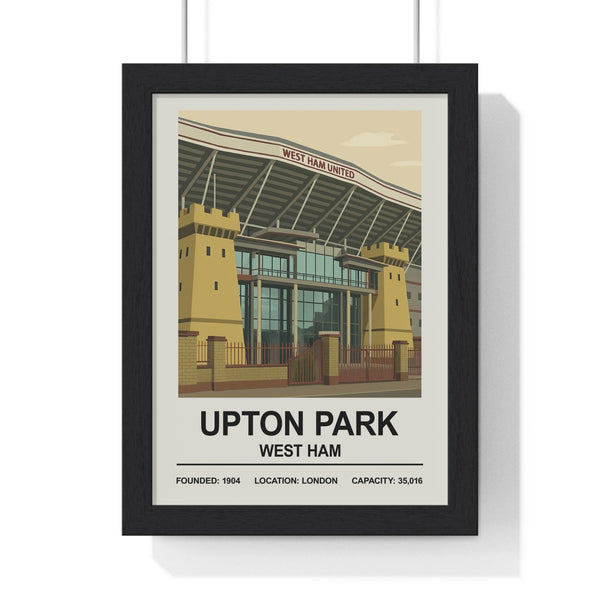 Framed West Ham Upton Park & Boleyn Ground Stadium poster