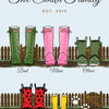 Personalised Family Welly Boots Print - design detail