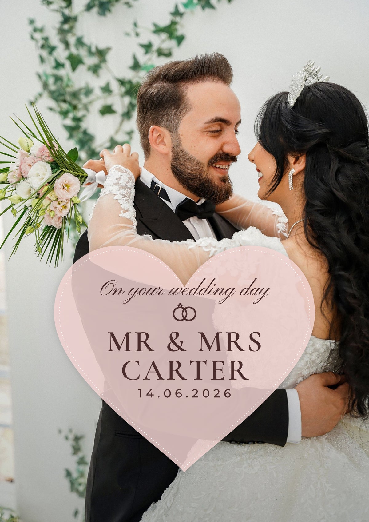 Personalised Wedding Day Photo Print - second design
