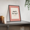 What's For Tea Print framed and leaning on a sideboard