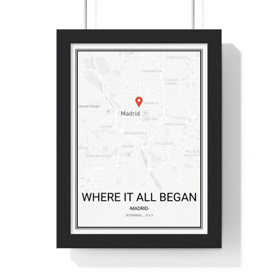 Where It All Began - Custom Map Poster - Poster Kingz - A5 (unframed) 5.8 × 8.3 in - 
