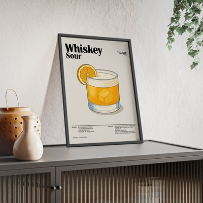 Framed Whiskey Sour Cocktail - Classic Whiskey - print
