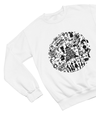 Beige t-shirt with Whoville Christmas Sweatshirt & Grinch Inspired Design