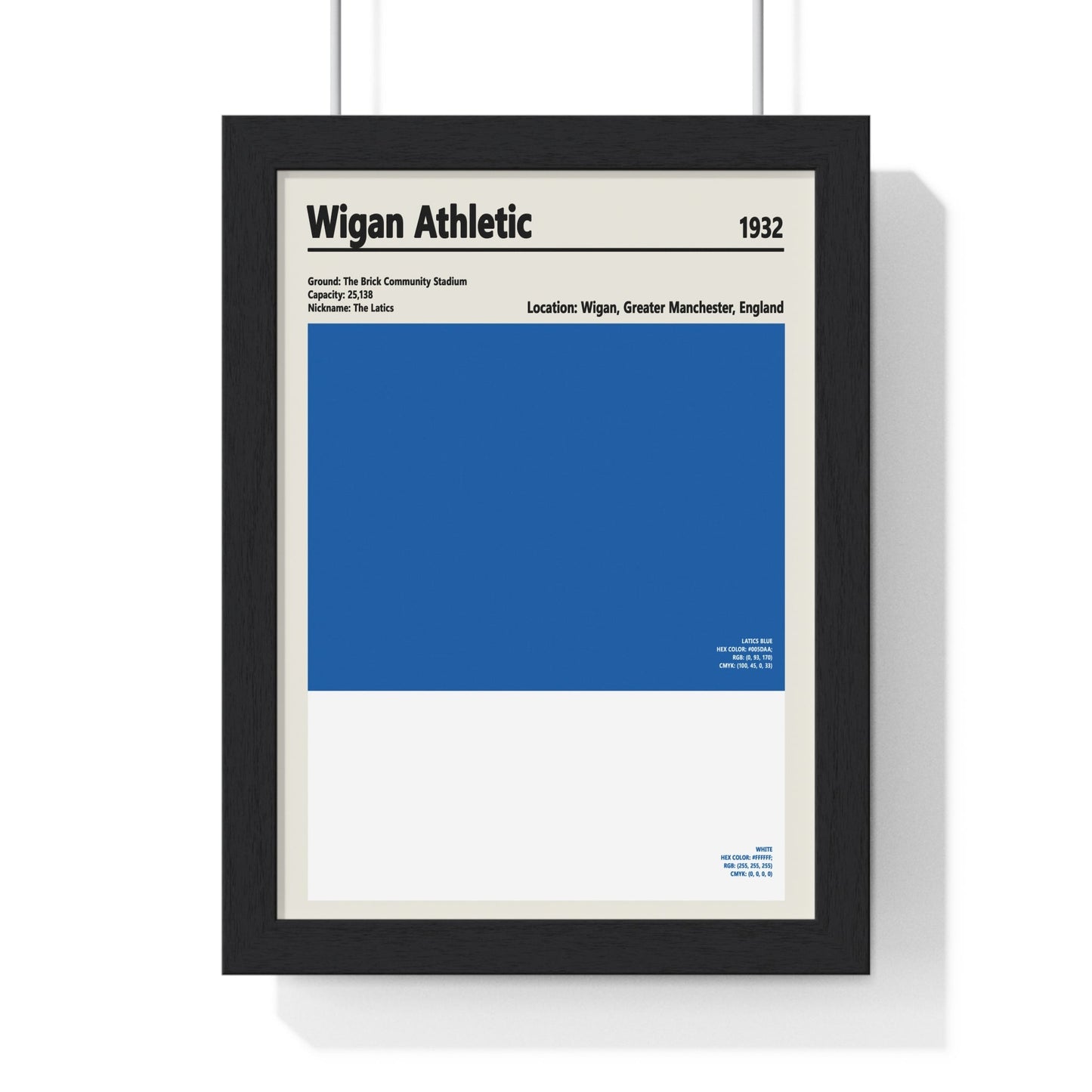 Wigan Athletic Colour Swatch Print - Poster Kingz - A5 (unframed) - 