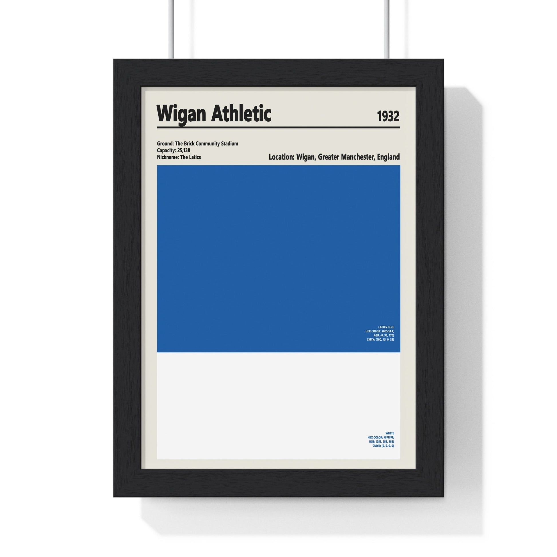 Wigan Athletic Colour Swatch Print - Poster Kingz - A5 (unframed) - 