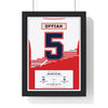 Wigan Challenge Cup Final 1994 Offiah 5 print framed in a black frame, ready to hang