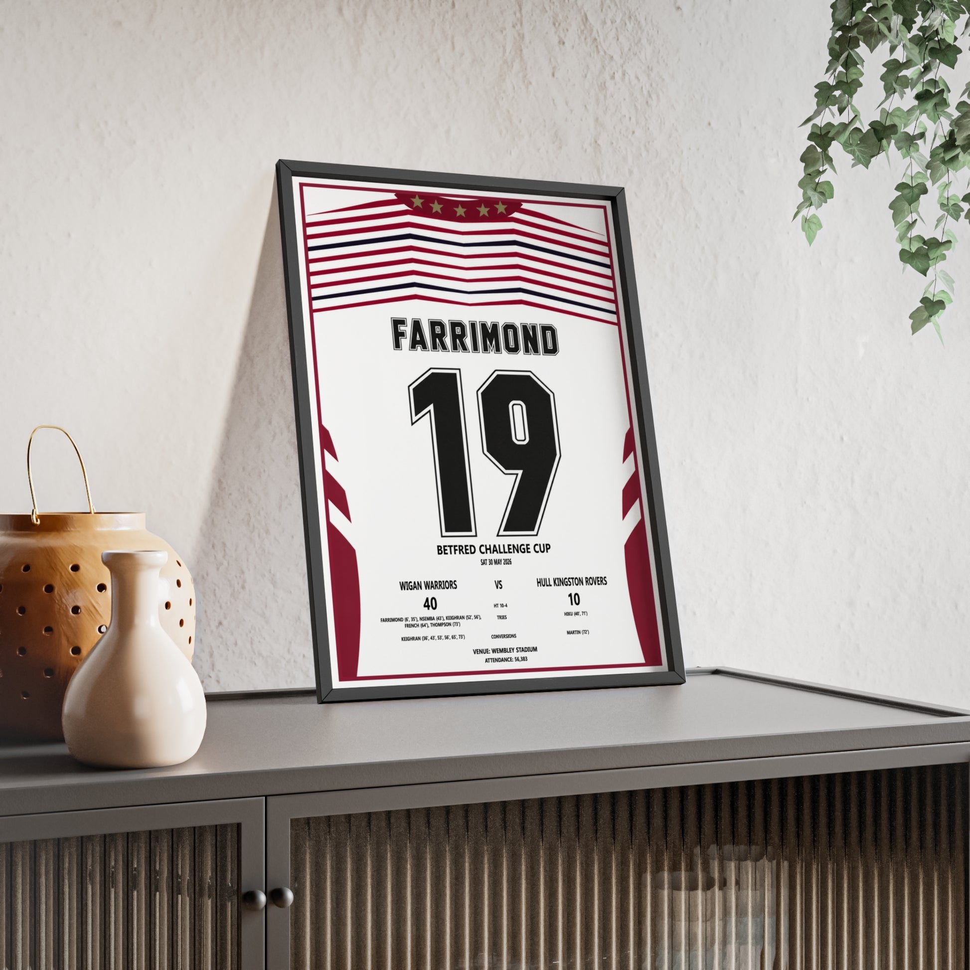 Wigan Warriors Betfred Challenge Cup 2026 framed lifestyle mockup