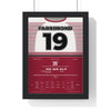 Wigan Warriors Challenge Cup Final 2026 Poster - Jack Farrimond 19 Lance Todd Rugby Print framed in a black frame, ready to hang