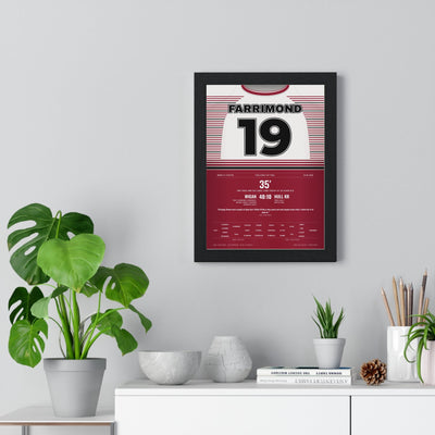Wigan Warriors Challenge Cup Final 2026 Poster - Jack Farrimond 19 Lance Todd Rugby Print framed on a living room wall