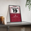 Wigan Warriors Challenge Cup Final 2026 Poster - Jack Farrimond 19 Lance Todd Rugby Print framed and leaning on a sideboard