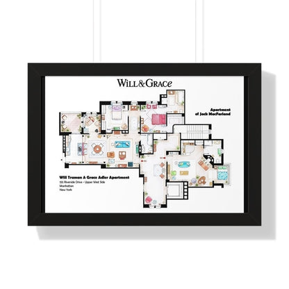 Will and Grace TV Show Apartment Floor Plan - Poster Kingz