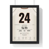 Willie Mays 1954 World Series Game 1 Catch Poster - New York Giants 24 Jersey Print framed in a black frame, ready to hang