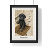 Wipe Your Paws Print framed in a black frame, ready to hang
