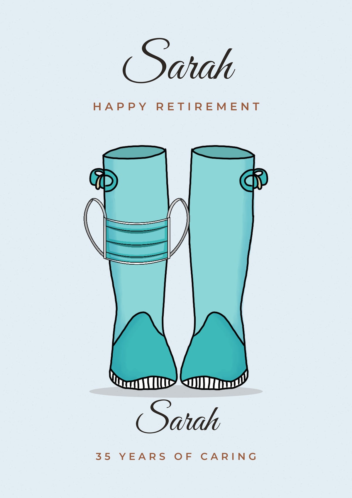 Personalised Occupation Welly Boots Print - design detail