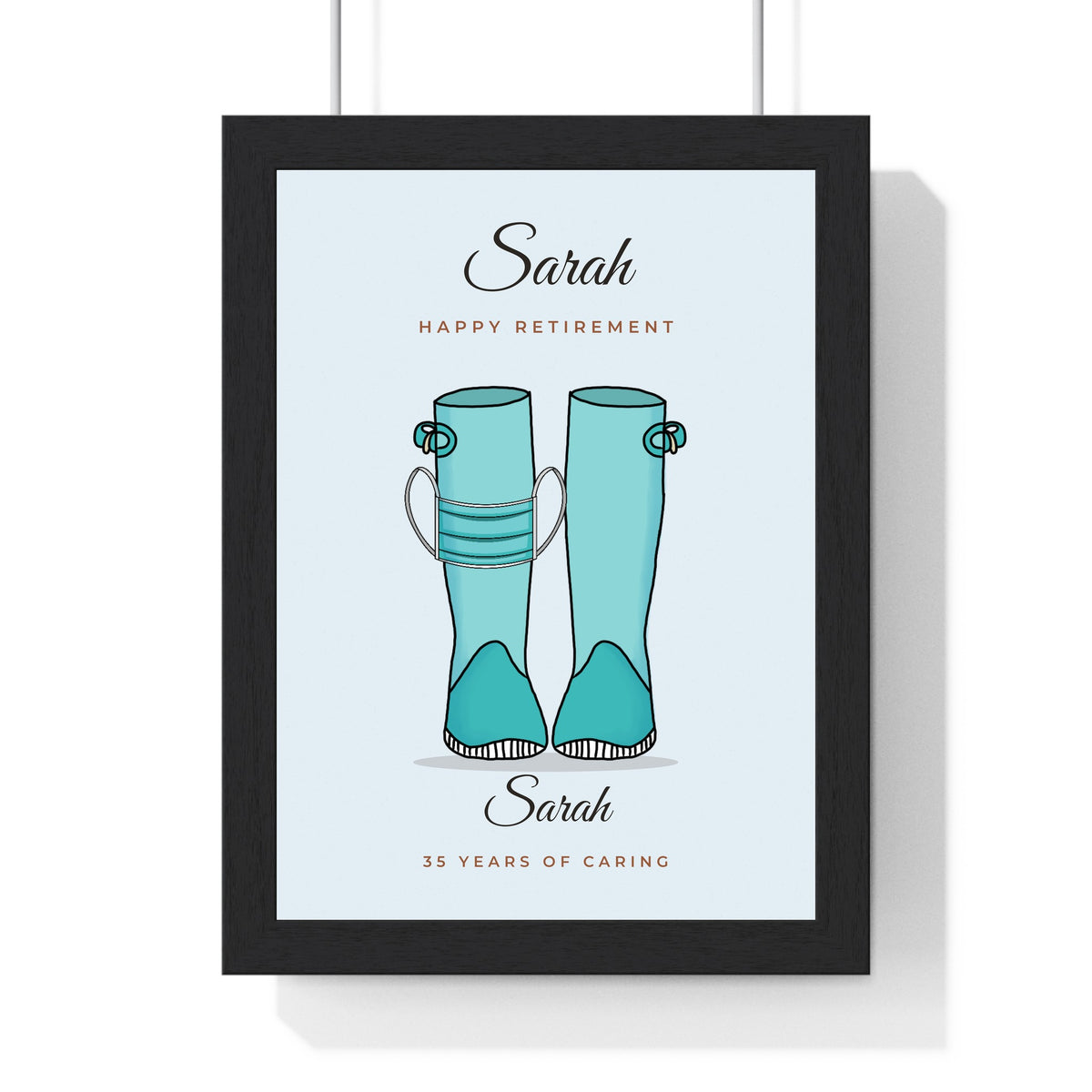 Personalised Occupation Welly Boots Print - framed nurse retirement welly print