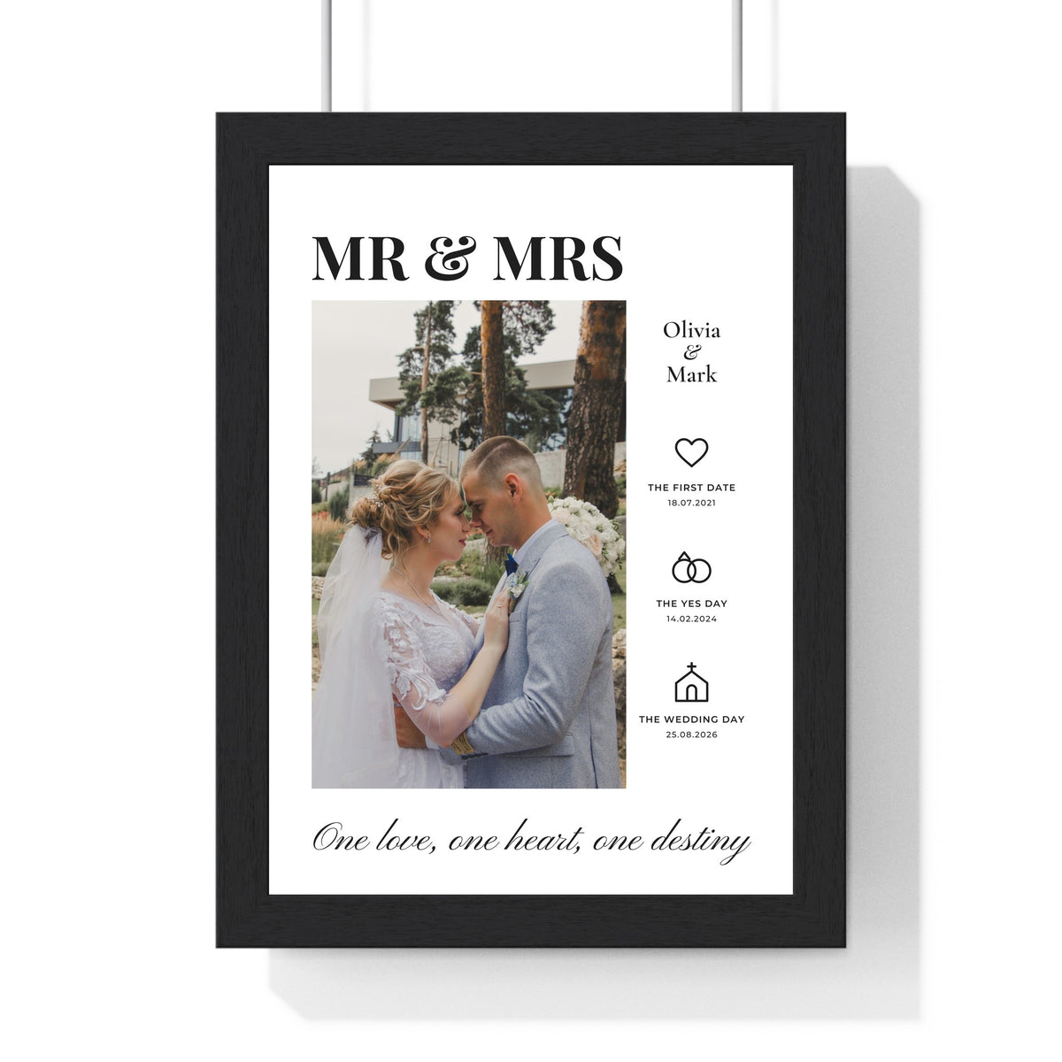 Personalised Mr & Mrs Photo Print - framed print