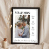 Personalised Mr & Mrs Photo Print - Lifestyle - leaning in a frame with dried flowers